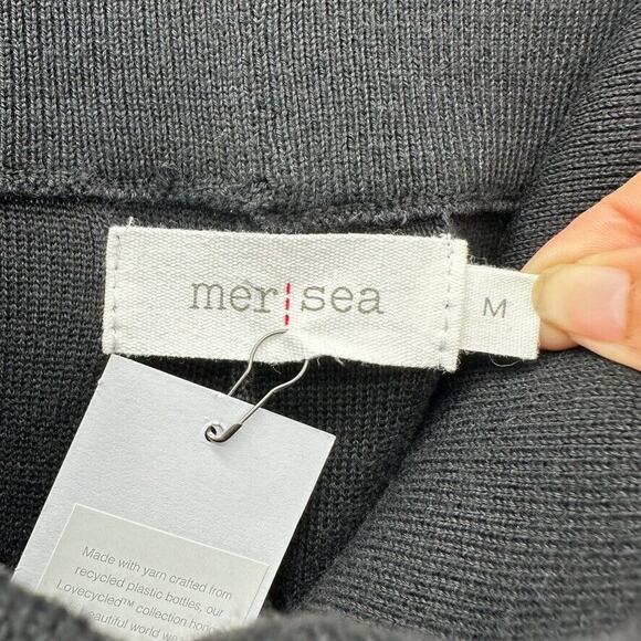 Mer Sea Palazzo Pants Black‎ Sweater Knit Wide Leg Med Recycled Cozy Comfort NWT - Picture 9 of 12